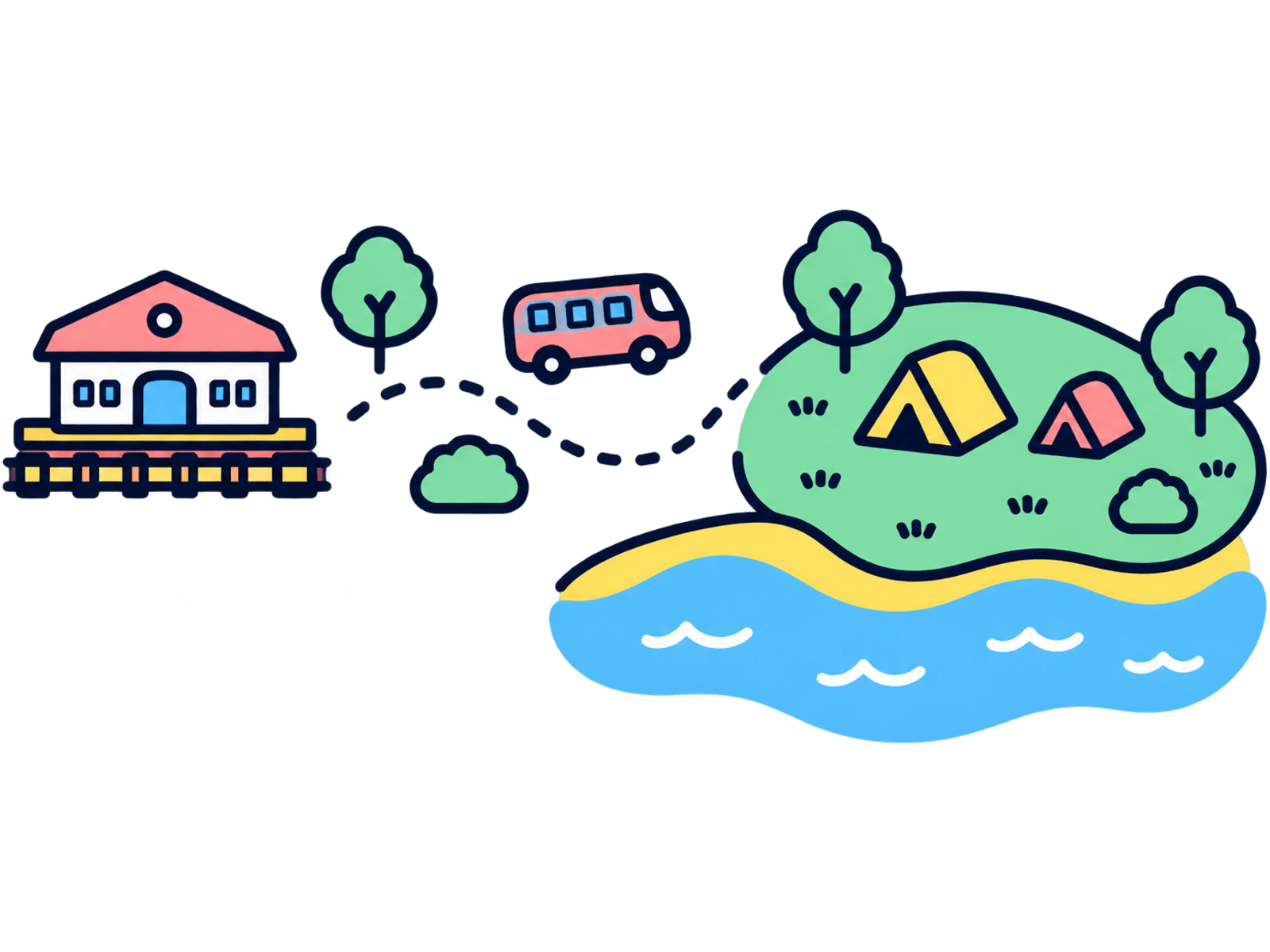 ことり浦駅から会場までの絵地図（見本）
